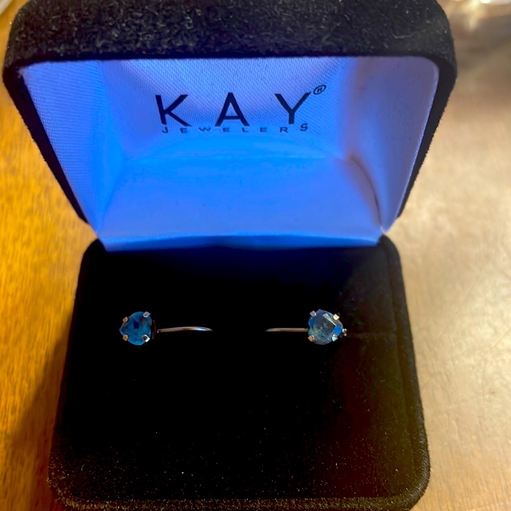 Blue topaz 10k gold earrings